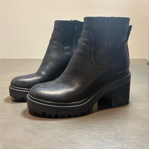 Black Leather Ankle Boots